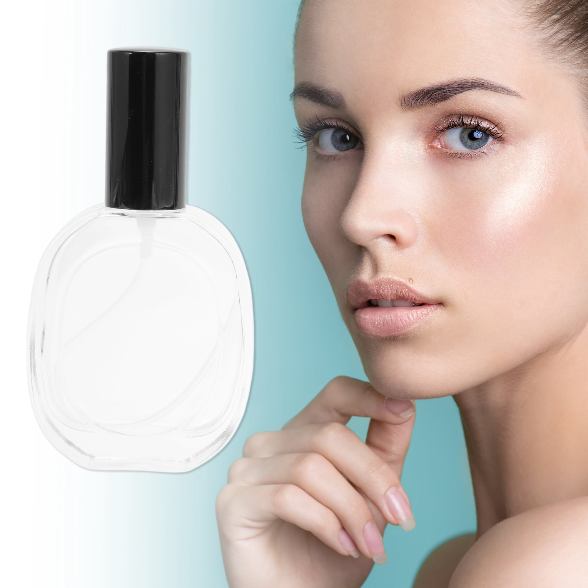 Unique Bargains Elegant 50ml/1.69oz Perfume Bottle with Spray Black Oval Bottle