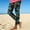 E_ Black, variant on Floral Print High Waist Stretch Tight Beach Pants, Breathable Comfort Trousers for Outdoor Recreation & Holiday Travel Green S