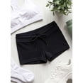 thumbnail image 6 of Deago Women's Sweat Shorts Casual Summer Micro Low Waist Drawstring Athletic Shorts Y2K Vintage Mini Hot Pants Lounge Bottoms (Black, M), 6 of 9