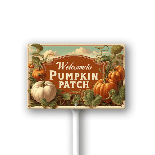 Eveokoki Welcome To Pumpkin Patch Decorations Yard Sign Decorative Garden Stakes Aluminum Outdoor Lawn Signs for Halloween Party Yard Lawn Garden Decorations