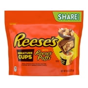 Reese's Miniatures Stuffed with REESE's Puffs Milk Chocolate Peanut Butter Cups Candy, Share Pack 9.6 oz