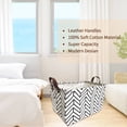 thumbnail image 3 of Howarmer Rectangular Storage Basket, Collapsible Laundry Basket, Waterproof Canvas PE Coating Large Storage Bins Gift Baskets for Children, Office, Bedroom, Clothes,Toys - Black V, 3 of 6