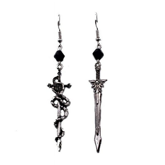 Milue Gothic Sword Earrings Goth Earrings Gift for Women Asymmetrical Sword Earring