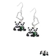 thumbnail image 2 of Delight Jewelry Resin Panda Bear Best Friends Open Heart French Earrings, 2 of 4