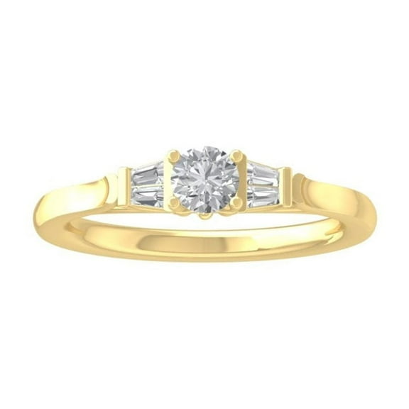 Araiya Fine Jewelry 10K Yellow Gold Round-shape Lab Grown Diamond Cluster Engagement Ring ( 4/9 cttw, D-F Color, VS Clarity) Size 10
