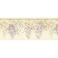 thumbnail image 3 of Dundee Deco Prepasted Wallpaper Border - Floral Green Beige Purple Flowers on Bamboo Rod, 15 ft x 10.25 in, 3 of 5