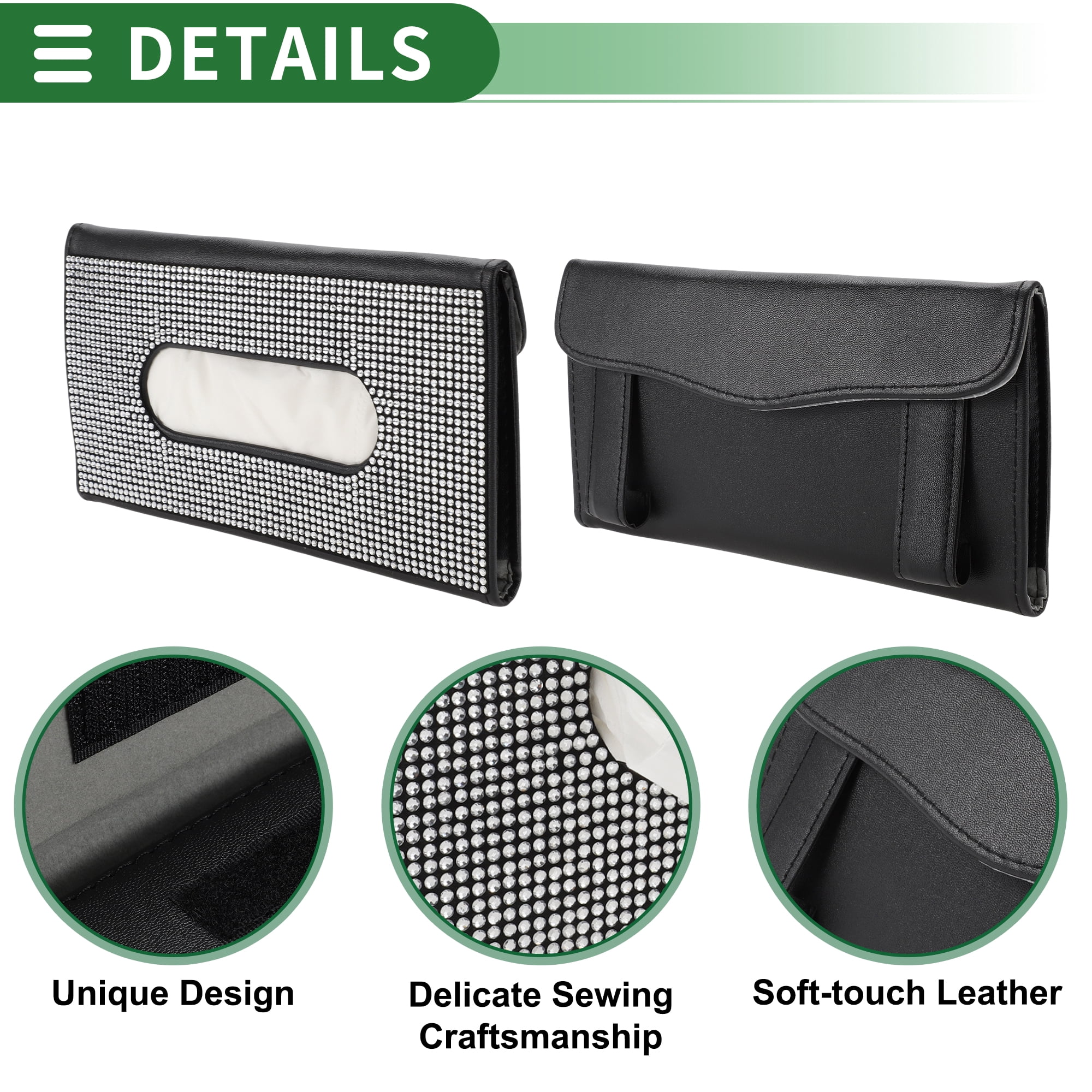 Unique Bargains Universal Car Tissue Holder Sun Visor Holder Tissues Box Cover