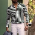 thumbnail image 1 of Camisa de hombre Camisa abotonada Camisa casual Color negro rojo café Manga larga Raya Ropa de calle diaria Moda Casual Comodidad, 1 of 6
