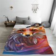 thumbnail image 5 of Fuzoiu Color Splash Fox Portrait Print Ultra-Soft Micro Fleece Blanket,All Seasons Flannel Throw, Lightweight Blanket for Bed, Sofa, Couch, Movie Night, Camping, and Travel-40"x30", 5 of 7