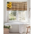 thumbnail image 4 of Retro Valances for Windows Sunflowers Rustic Wood Grain Texture Pastoral Style Valance Rod Pocket Short Window Treatments Curtains for Kitchen Bathroom Living Room Bedroom, 60 x 18 Inch, 4 of 7