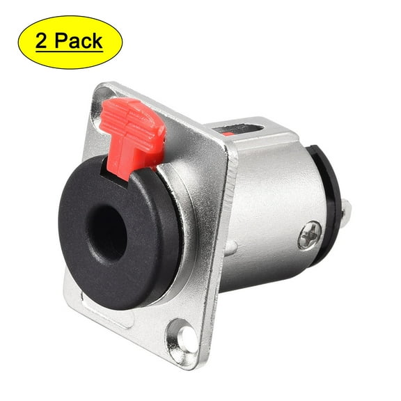 6.35mm 1/4 Inch Female Stereo TRS Audio Socket Jack Connector Panel/Chassis Mount - 6.35mm Stereo Socket, 2pcs