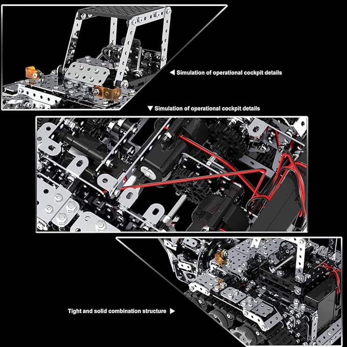 RKXQT Building Sets Stem Assembly Metal 3-D Puzzle Model Car Building Kit Construction Set Toys Electric Remote Control Drilling Machine 1257PCS/Included Motor