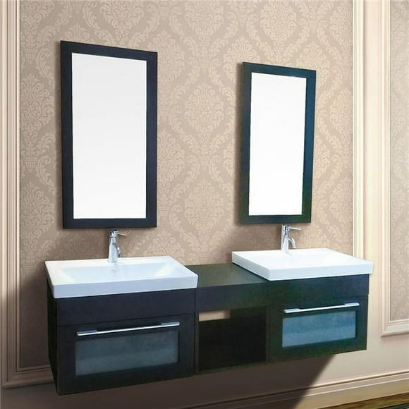 Dawn RAM180135 Miroir en Contreplaqué avec Cadre Fini Noir Mat
