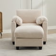 thumbnail image 2 of LOYALICE 58.3" Corduroy Lounge Chair with Ottoman - Upholstered Accent Armchair for Living Room Bedroom Reading Room, Beige, 2 of 11