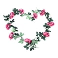 thumbnail image 4 of Guirnalda de flores de rosas de seda artificiales, vid colgante de ratán, decoración para el hogar y la boda (rosa y morado), 4 of 6