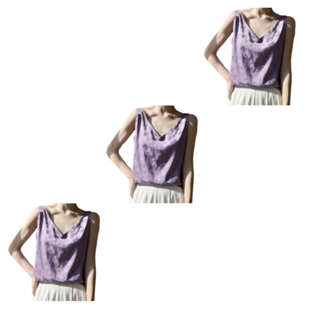 Top Halter transpirable y cómodo para mujer Minnieouse verano camiseta sin mangas ligera A37 morado M
