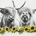 thumbnail image 5 of Highland Cow Wall Art Western Animal with Farmhouse Yellow Floral Sunflower Canvas Wall Art Abstract Painting Grey Bull Pictures for Bathroom Bedroom Living Room Framed Ready to Hang, 12x16, 5 of 5