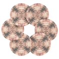thumbnail image 2 of 6 Pcs Drink Coasters with Holder 3.94in Woven Coasters for Drinks Soft Pink Tie-dye Pattern Coaster Set for Protection Table, 2 of 7