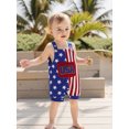 thumbnail image 6 of BemeyourBBs Newborn Baby Boy Girl 4th of July Outfit Patriot Independence Day Rompor Overalls American Flag Jumpsuit Star Stripe Suspender Pants Bib Overall Toddler Summer Fourth of July Clothes, 6 of 9