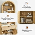 thumbnail image 4 of LEFHDA 81" Arched Cabinet, 6-Tier Arched Bookcase with 2 Doors and 1Drawers, Mid-modern Century Storage Bookshelf, Wooden Cabinet for Living Room, Kitchen (Natural), 4 of 10