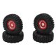 thumbnail image 1 of 4Pcs 55mm Front & Rear Rubber Tires & 24 Hole Wheel Rims for AXIAL SCX24 1/24 RC Car Red, 1 of 4