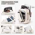 thumbnail image 3 of SYCNB Travel Backpack for Women & Men with Large Capacity, Airline Approved Carry On Personal Item Bag for Travel Business Trips, 3-Way Carry Weekender Overnight Laptop Bag Fit for 15.6", Beige Brown, 3 of 9