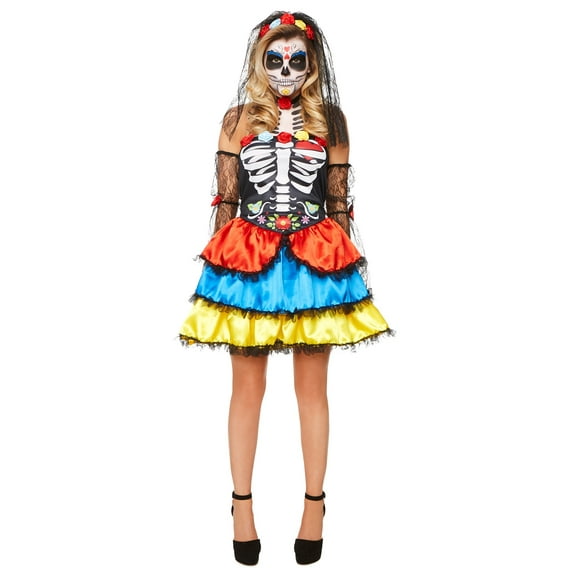 Karnival Costumes Day Of The Dead Senorita Skeleton Dress Women's Costume X-Large 18-20