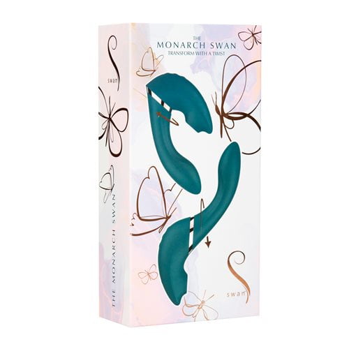 The Monarch Swan Rechargeable Silicone Transform G-Spot Vibrator, Teal
