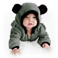 thumbnail image 5 of Baby Fluffy Hooded Romper Outfits Cute Baby Clothes Baby Snow Suit for Little Girl 6-12 Months, 5 of 7