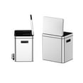 thumbnail image 5 of 30L/8 Gallon Dual Trash Can, Rectangular Waste Basket with Metal Lid & Step Foot Pedal, Double Compartment Classified Garbage Can, Stainless Steel Trash Can with Removable Inner Bucket, 5 of 10