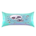 thumbnail image 3 of Dailycode Satin Pillow Case Standard Silk Pillow Cover for Hair and Skin Envelope Closure Cartoon Skeleton Dancing 20"x26", 3 of 9