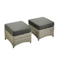 thumbnail image 3 of Ovios Outdoor Patio Ottoman with Cushion Wicker Coffee Table Extra Seat for Garden, Backyard, Porch, or Balcony, 3 of 6
