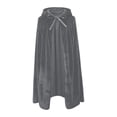 thumbnail image 2 of Virmaxy Halloween Costume Women's Velvet Costume Cape Stand Collar Lace Overlay Tie Front Cloak for Halloween Vampire Gothic Cosplay Dress Up Gray, 2 of 8