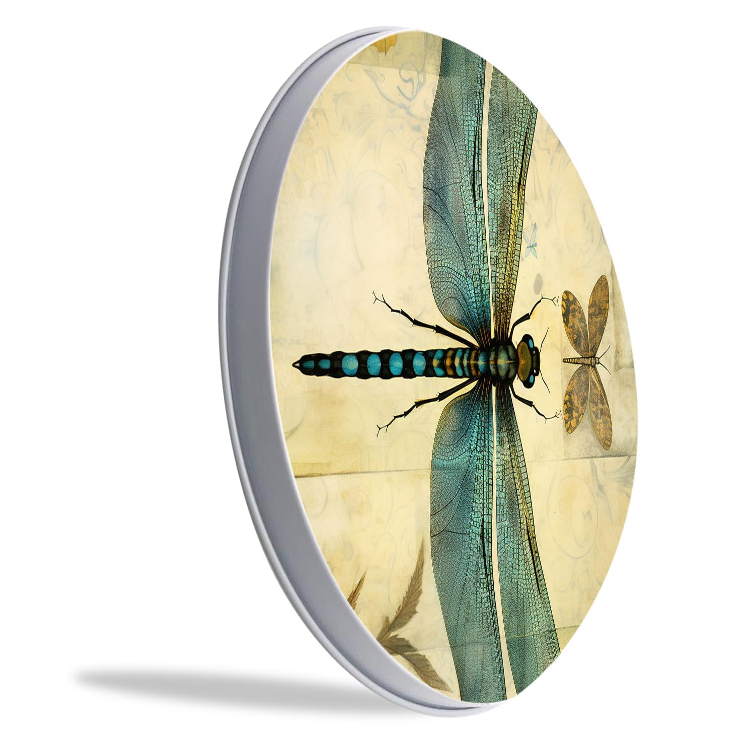 Round Stove Burner Covers 4 Pcs Metal Electric Stove Burner Covers 8Inch And 10Inch ,Dragonfly Vintage Stylish Retro image