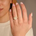 thumbnail image 2 of AFFY Double Halo Teardrop Engagement Rings for Women, 0.88 Cttw Pear And Round Cut Lab Grown Diamond Ring In 14K Yellow Gold Over 925 Sterling Silver F-G-H, SI Quality Ring Size-7.5, 2 of 6