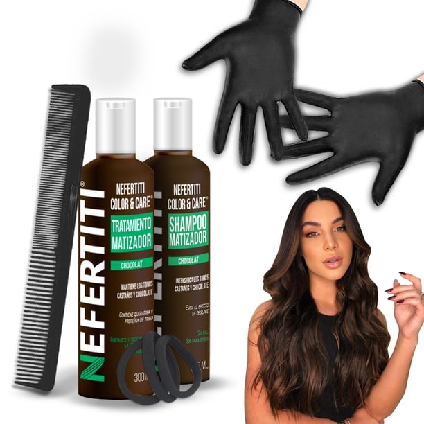 Kit Matizador Chocolat Nefertiti Con Queratina y Proteína de Trigo para Tonos Castaños y Chocolate