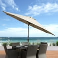 thumbnail image 3 of CorLiving 10 Foot Wind Resistant Patio Umbrella, Outdoor Parasol with Crank Tilt, Round Market Umbrella for Patio, Umbrella with Crank, Tilt Umbrella, Outdoor Umbrella, White, 3 of 8