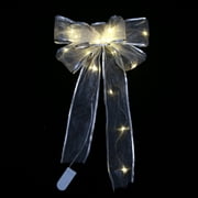 RXIRUCGD LED Christmas Tree Ornaments Ribbon Bows For Home Christmas Tree Wreaths Decor