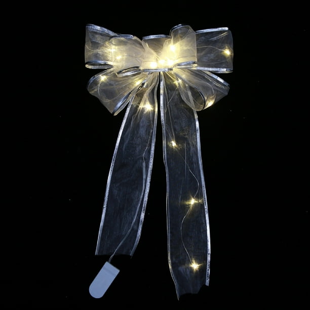 Adornos para árboles de Navidad LED, lazos de cinta para decoración de coronas de árboles de Navidad para el hogar Wmkox8yii gf6593