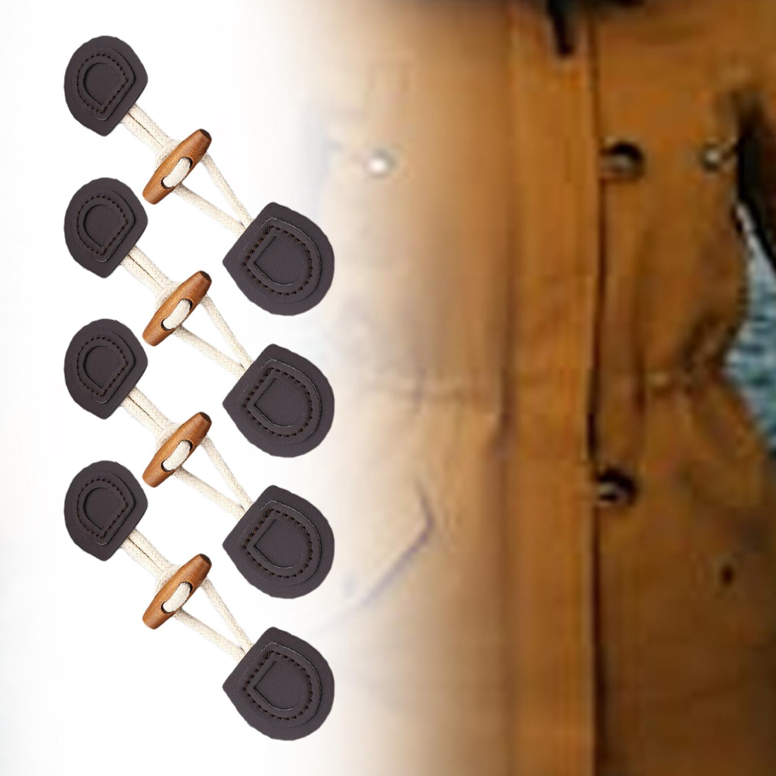 Toggle Closure,pu Leather Toggle Closures Sewing Fasteners,PU Sewing Buckle Coat Fastener Clothes Decoration,Duffle Coat Sewing Crafts Clothing Accessories,Sew on Toggle Closure Button for