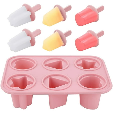 

6 Cavity Ice Cream Mold Reusable Silicone Popsicle Mold for Kids and Adults