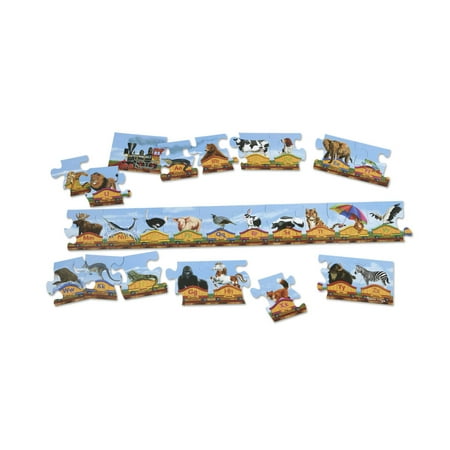 UPC: 0000772904247 | Melissa & Doug Alphabet Train Jumbo Jigsaw Floor Puzzle – Letters and Animals (28 pcs  10 feet long) – FSC-Certified Materials