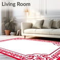 thumbnail image 2 of ODIKA 3'x5' Machine Washable Non-Slip Area Rug, Seaside Medallion Scrollwork Inspired Ornate Accent Design High Traffic Rug, Red, 714468, 2 of 7