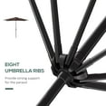 thumbnail image 6 of Outsunny 9' x 7' Solar Umbrella, Patio Umbrella with LED Lights, Brown, 6 of 9