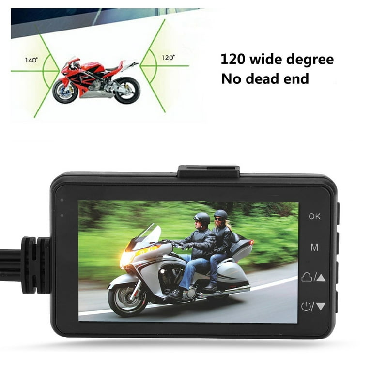 Caméra de Moto, Dashcam Moto HD 1080P+720P Avant et Arrière