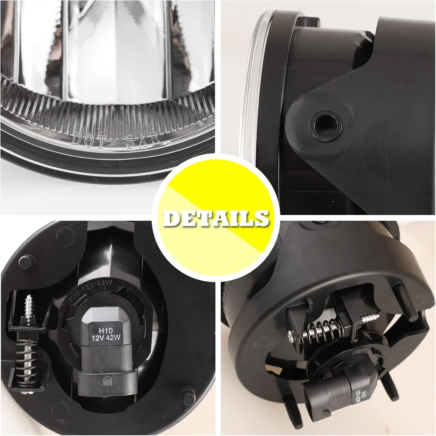 1 Pair Fog Lights Lamps Assembly Fit for 2007-2014 Ford Expedition,OEM Replacement Fog Lamps for 2008-2011 Ford Ranger,Clear Lens