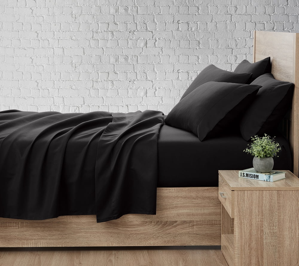 Serta So Soft 4-Piece Black Sheet Set, Full