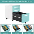 thumbnail image 3 of MIIIKO 3-Drawer Rolling File Cabinet, Metal Mobile File Cabinet with Lock, Filing Cabinet Under Desk fits Legal/Letter/A4 Size for Home/Office, 3 of 7
