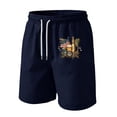 thumbnail image 2 of JULMCOMO American Flag Men's Shorts Drawstring Red White Blue Loose 250 Anniversary USA Summer Shorts for 1776 with Pockets Dark Blue S, 2 of 4