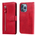 thumbnail image 1 of ELEHOLD Wallet Case for iPhone 14 Pro Max 6.7", Zipper Pocket Card Slots Kickstand Magnetic Clasp Full Body Shockproof Purse Case for iPhone 14 Pro Max, Red, 1 of 9